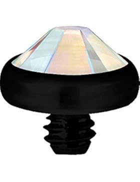 micro Aufsatz Dermal Anchor Piercing G23 PVD Blackline Kristall Stein - Regenbogen.BK-TIADJN.4mm.AB