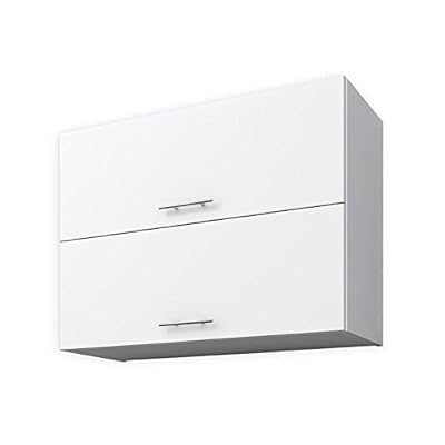 Générique START Meuble haut de cuisine 2 portes horizontales 80 cm - Blanc mat