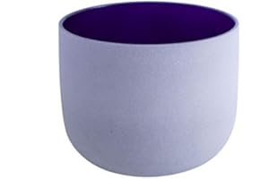 ENERGYSOUND 432 Hz A Third Eye Chakra Indigo Colored Frosted Quartz Crystal Singing Bowl 8 inch (20 cm) mallet & O-ring included