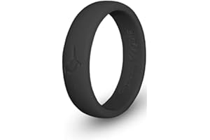 FITNESS MAGPIE Comfortable Womens Silicone Ring, Modern Wedding Rings for Women, Hypoallergenic, Breathable, Non-Toxic, Flexible and Safe for Your Fingers, Ideal for Outdoor Activities, Sports and Extreme Adventures. Black.