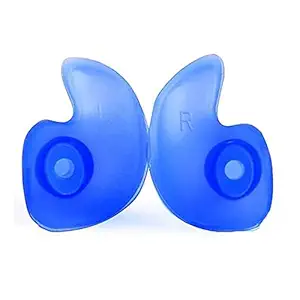 Mr. Carve Waterproof Swimming Earplugs Professional Silicone Swim Earplugs Adult Swimmers Children Diving Soft Anti-Noise Ear Plug (Blue - Pack of 2)