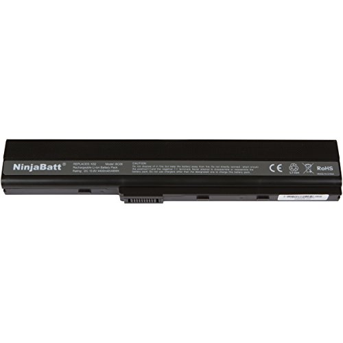NinjaBatt New Laptop-Akku für Asus A32-K52 A42 K52J K52N K42J K42JC A52F A42-K52 X52F K52 A41-B53 K42F A41-K52 K52F A62 X42 X52J A52J A42J K52JC – High Performance [6 Zellen/4400mAh/48wh] - 4