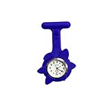 Easy Go Shopping Krankenschwester Uhr Brosche Silikon mit Pin Clip Glow In Dark Infektionskontrolle Design Gesundheitswesen Krankenschwester Arzt medizinische Brosche Uhr (Farbe : Sapphire)