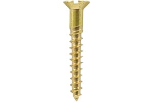 T.I. MIDWOOD Solid Brass Slotted Countersunk Woodscrew ~ All Gauges & Sizes inc. 2,4,6,7,8,10 Screw (20, No.8 x 1.1/2")