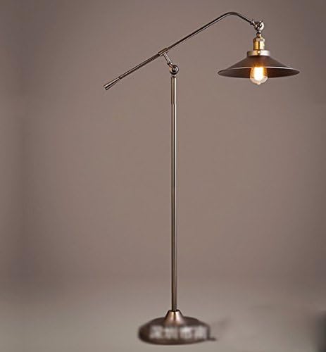 Floor Lamps Loft Industrial Wind Floor lamp/Retro Nostalgic Warehouse Study Room Living Room Bedroom Creative Long arm Fishing Floor lamp Floor Lights (Color : Bronze)
