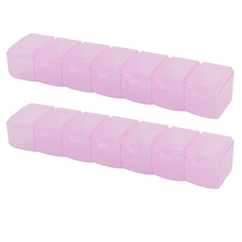 Preisvergleich Produktbild DealMux Digital Pattern Weekly 7 Slots Drug Tablet Pill Medicine Container Case Box Organizer 2pcs