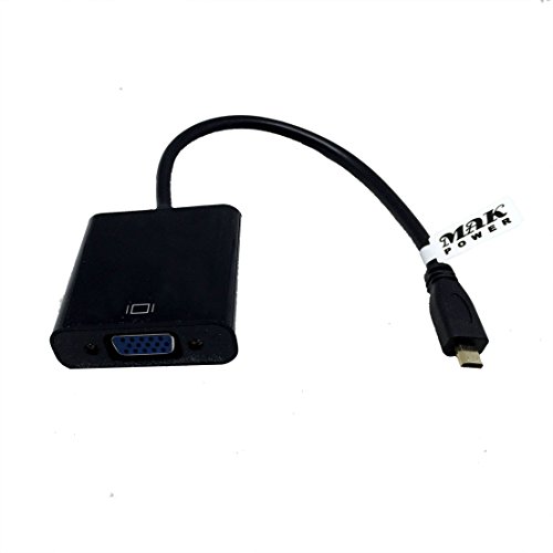 MAK POWER Micro HDMI Stecker auf VGA Buchse Video Converter Cable Adapter – Schwarz (MICRO HDMI ZU VGA) - 2
