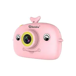 BLESSBE Kids Digital Camera, Web Camera for Computer Child Video Recorder Camera Full HD 1080P Handy Portable Camera 2.0 Screen, with Inbuilt Games for Kids (Pink) BB88