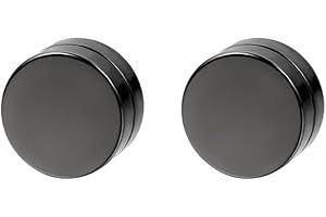 LIUJZZJ 6-14MM Magnetische Schwarz Kreis Herren Damen Click-on Fake Piercing Ohrstecker Ohrringe Fakeplugs Tunnel Gauges Edelsta（Breite: 8mm）