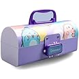 OANGO Plastic Pencil Box With Code Lock Pen Case Kids Pencil Case Style Password Lock Pencil Box Case Multi-Layer Pencil Box For Boys Girls (Purple Dino)