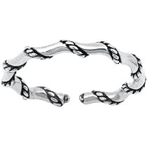 Zehenring Fußschmuck Verstellbar Sterling Silber Weißer Zirkonia Herz 2