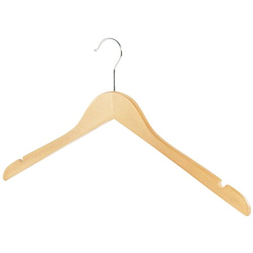 20 Holz Kleiderbügel mit Einkerbungen - Naturfarben - 45cm - Hangerworld