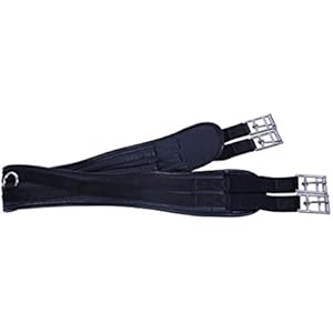 QHP Sattelgurt Vielseitigkeit Kunststoff schwarz Edelstahl-Schnallen div. Längen (110 cm)