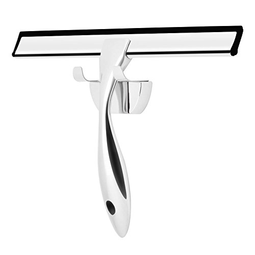 Cozyswan Glaswischer Bad- Duschabzieher Fensterwischer Edelstahl Badezimmerwischer mit ergonomischem Griff inkl. Wandaufhänger