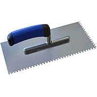 DEWEPRO® Zahnkelle - Zahnspachtel - Glättekelle gezahnt - Zahnung: 4x4mm - Zahnglättekelle -Modell PROFI