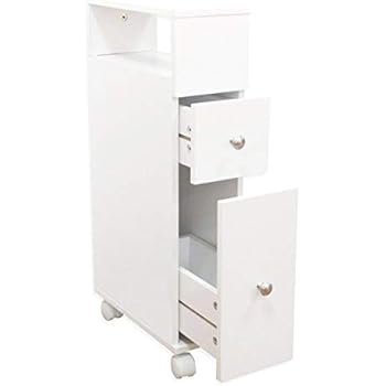 SONGMICS mobiles Nischenregal, schmaler Rollwagen mit 3 Schubladen