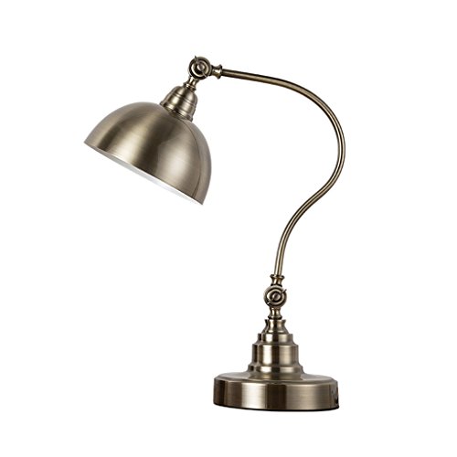 Preisvergleich Produktbild DGF Retro Metall Schreibtischlampe Nachttischlampe Einstellbare Knopf Design Leselampe Student Augenschutz Tischlampe FGD (Farbe : Green Bronze-Push Button Switch)