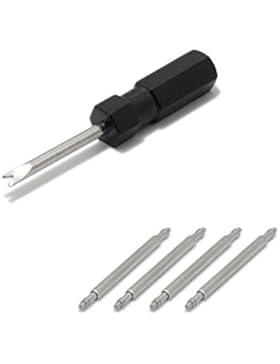 Meyhofer Set Kasbek für Uhrenarmband- oder Schließenwechsel Mini-Federstegwerkzeug mit 2 Paar Federstegen 20mm...