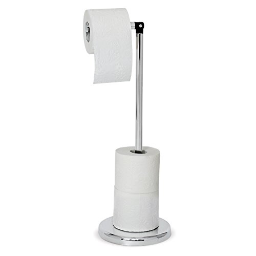 Wonder Worker Balance Stand Toilettenpapierhalter Verchromt Stahl Glänzend 2 in 1