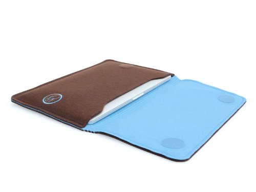 Waterkant Deichkönig Wollfilz-Tasche für MacBook Pro 38,1 cm (15 Zoll) mit Retina Display braun/blau