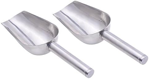 Newwestocean 5 Ounces Ice Scoop Stainless Steel Bar Dry Bin Goods Scoop Candy Spice Scoop, 2 Pack