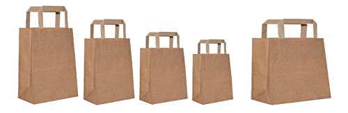 50 Papiertragetaschen in Braun | Papiertaschen Henkeltaschen Tragetaschen Tüten Papiertüten recycelbar (46 x 17 x 47 cm) - 2