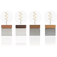 Tischleuchte aus Holz und Beton