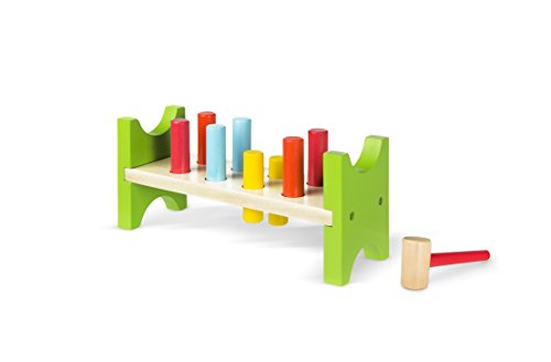 WOOMAX – Toy Set: 8 Rolls of Solid Colours (2 Red, 2 Orange, 2 Blue, 2 Yellow), Wooden Hammer (16 cm), Ages 3+