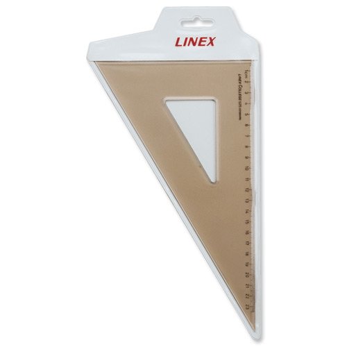 LinexCollege Set Square 60 Degree Bevelled Edge Long 235mm Tinted Brown Ref LXO625