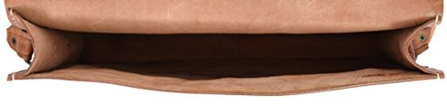 Gusti Leder nature „James“ Umhängetasche Vintage Laptoptasche 13,3″ Ledertasche Uni Beruf Collegetasche Aktentasche A4-Hefter Braun Hell B12 - 4