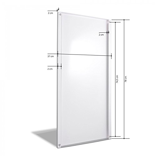 banjado – Magnettafel weiß Pinnwand 37x78cm Memoboard Whiteboard mit Motiv Weißer Bretterzaun - 2