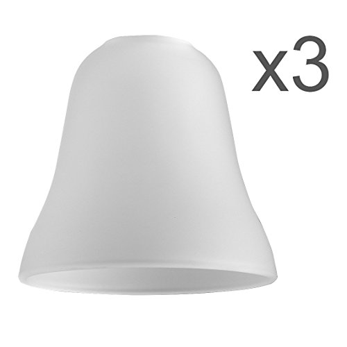 3er Set – Ersatzlampenschirmen aus Milchglas mit Marmoroptik in Gestalt von einer Glocke