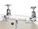 RETROMIXER: water saving mixer/adaptor for sinks with separate taps for hot and cold water in kitchen & bathroom (ceramic white)