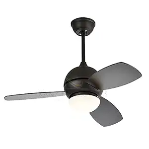 Kanz Enterprises Brand Select, 3 MDF Blades, 36 inches, Matt Black Color Copper Motor, with LED Color Changing Light & Remote Control, K-1650