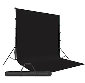 Boltove Black Screen Backdrop with Stand, 8FT X 10FT Wide Black Screen Backdrop with 9 FT x 9 FT Wide Photo Backdrop Stand, Photo Backdrop Stand Kit Include Carry Bag