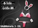 infactory Hasenkostüm: Sexy Bunny-Kostüm mit Ohren & Bommelschwanz, M (Sexy-Hase-Kostüm) - 