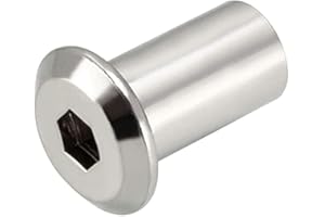 KEPLE M8x16 Dadi cilindrici, esagono incassato, inserti per mobili dadi esagonali a testa piatta a brugola, dado esagonale con manicotto chiave Alan, elementi di fissaggio per bulloni da 8mm (10 pack)