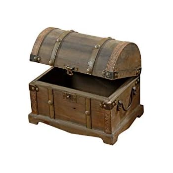 Holztruhe aus Massivholz, braun, Schatzkiste, Landhausstil, klein