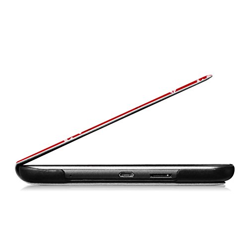 Tolino Vision 1 / 2 / 3 / 4 HD und Tolino Shine 2 HD Hülle – Fintie Ultradünne Smart Shell Case Schutzhülle Tasche Etui mit Ruhemodus und Magnetverschluss für Tolino Vision 4 HD / Vision 3 HD / Vision 2 / Vision 1 / Shine 2 HD eReader, Fleur rouge - 6