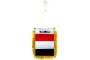 AZ FLAG - Wimpel Jemen - 15x10 cm - Jemenitische Mini Flagge 10 x 15 cm - Auto Pennant Spezielle Auto
