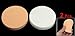 Ladies Round Sponge Powder Puff Pad Finishing Polish Pat Apricot White 2 Pcs
