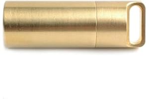 BE-TOOL - Pastillero impermeable (1 unidad, pequeño, metal, portátil, para pastillas, llavero, pastillero, color dorado y grande