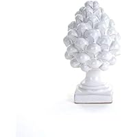 Pigna Bianca in Ceramica Fatta a Mano, pigna soprammobile