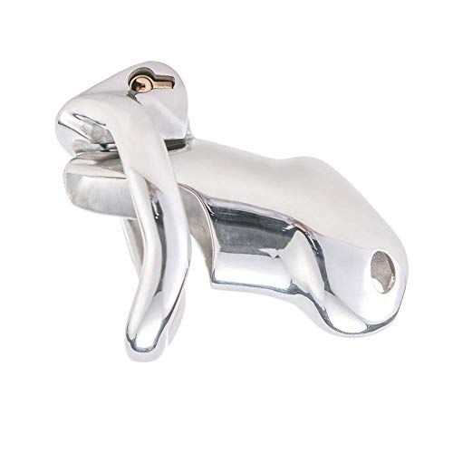 Preisvergleich Produktbild FCWMD Abschließbarer Keuschheitsgürtel aus Metall, Langer Edelstahl-Peniskäfigverschluss mit Haken für Wasserhahn für Männer