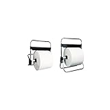  Porta Bobinas de Papel Mecánico Mural Especial Rollos MÁXIMO 38 cm- Instalar sobre una superficie plana, mural o colgar en pared, TUBOS Y EJE- ACERO INOX Espoleta,soportes sierra en Termoplástico ABS