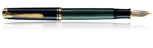Pelikan Souverän M 300 14-K/585 901520 Fountain Pen Bi-Colour Gold Nib Width B Black / Green