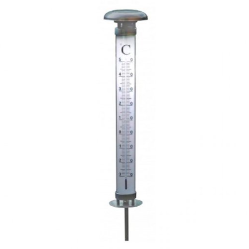 Garden Pleasure Solar-Thermometer mit LED Beleuchtung Thermometer Temperatur Kunststoff NEU