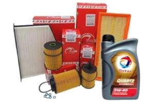 KIT TAGLIANDO SPEED by SMC - Filtri Originali (Aria SA2210, Olio SO239, Carburante SRN236, Abitacolo SE1446) + 4 Litri TOTAL QUARTZ 5W40