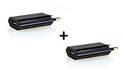 Original iProtect® 2x USB Netzteil Slim Charger für alle Kabel mit USB Anschluss in schwarz
