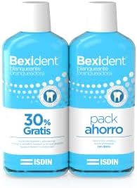 ISDIN Bexident Pack 30% GRATUITO Colutorio sbiancante 500 + 500 ml, risciacquo orale sbiancante rimineralizzante tripla azione anti-placca